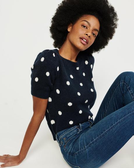 Pulovrikovy top s bodkami abercrombie&fitch vel.m, abercrombie&fitch,m / s