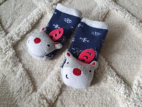 Vianočné zvoniace ponožky sobík, f&f,20