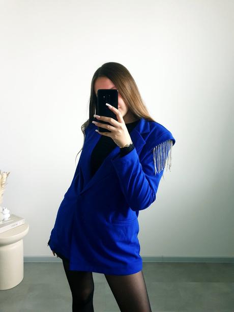 Extravagantné modré sako m, m