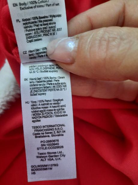 Nočná košeľa s mikulášskou čiapkou, f&f,s