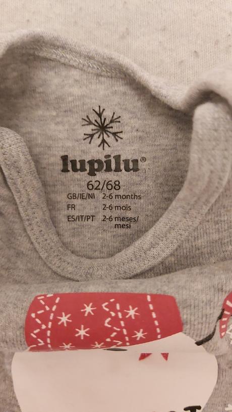 Vianočné body sivé snehuliak 62/68, lupilu,62