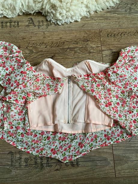 Korzetový kvetinový top, s