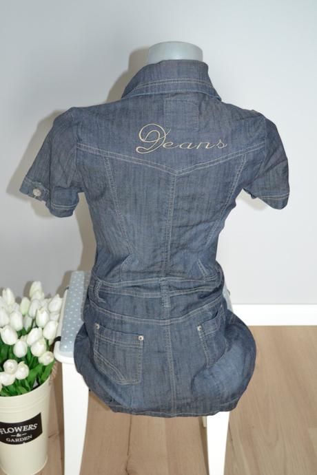 Rifľové mini šaty na gombíky, veľkosť m, m