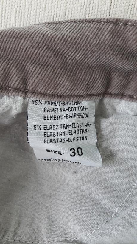 Hnedé kordové nohavice, 30