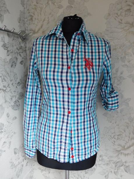 Pekna karo košelova bluzka s roll-up rukavmi, u.s. polo assn.,34