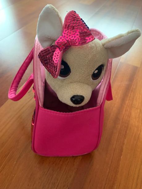 Plysová hračka čivava v kabelke, 