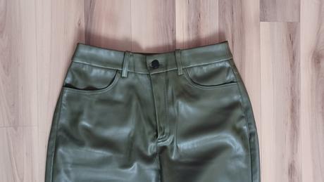 Kožené kaki nohavice, xs