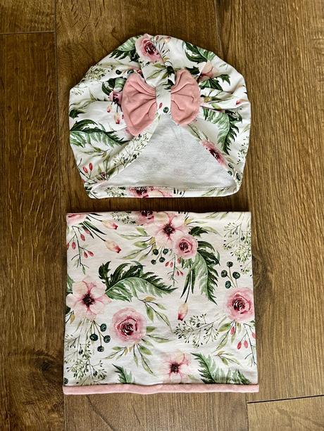 Ručne šitý set turbanová čiapka a nákrčník, 104