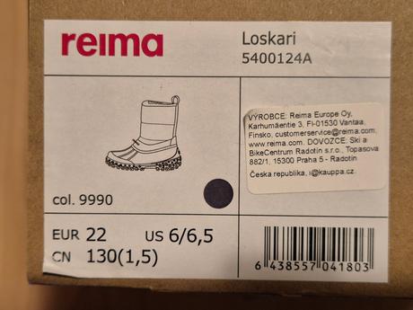 Detské zimné topánky reima loskari, veľkosť 22, reima,22