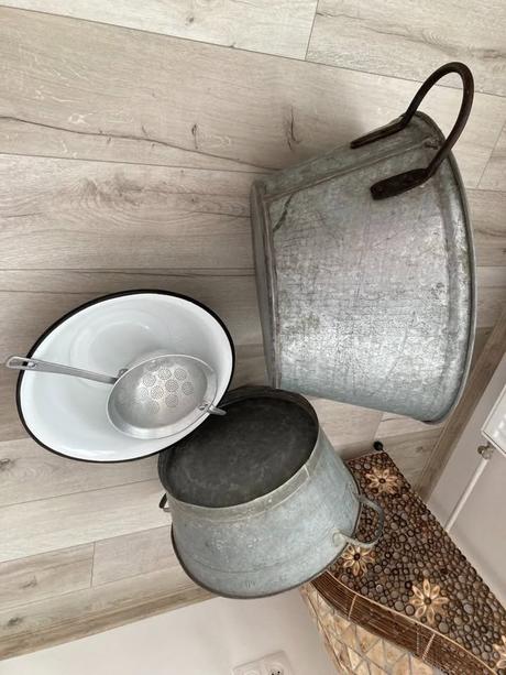 Pozinkované vandlíky, lavor smaltovaný,, 