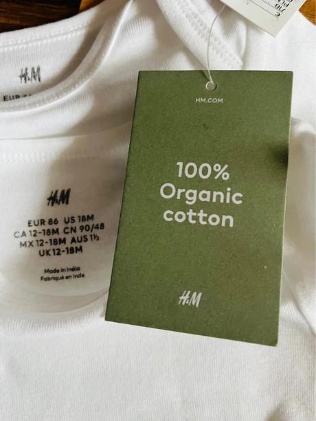 Veľ. 86 zn. h&m nové bavlnené čistobiele bodynká, h&m,86