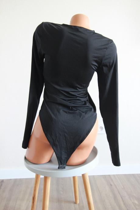 Čierny elastický body top, m, h&m,m