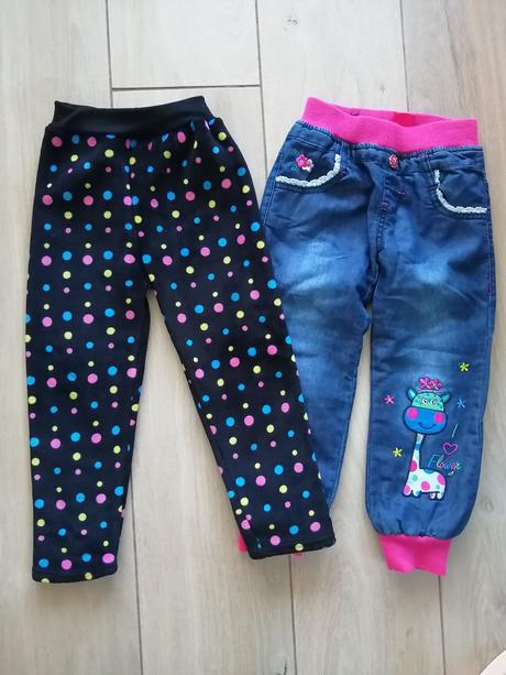 Teplé bodkované legíny vhodné na zimu, 104