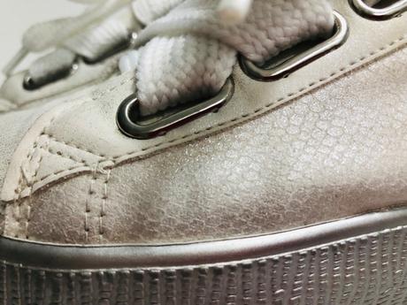 Tenisky kombinacia biela&strieborná, 38