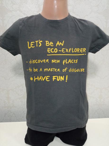 Chlapčenské sivé tričko so žltým nápisom (5-6r.), 116