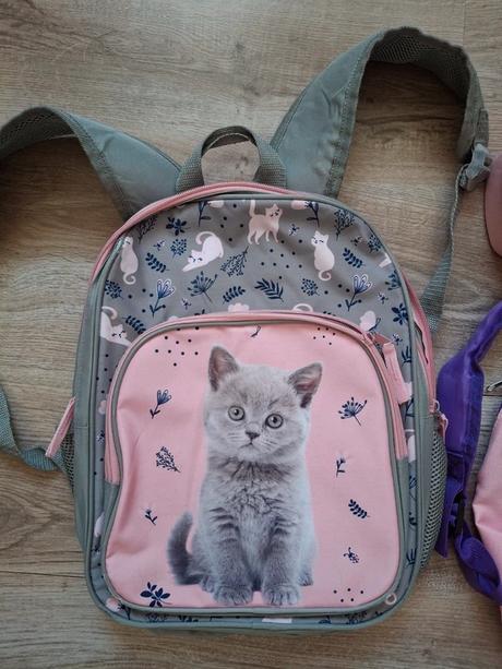 Dievčenská školská sada mačička- batoh/ruksak,