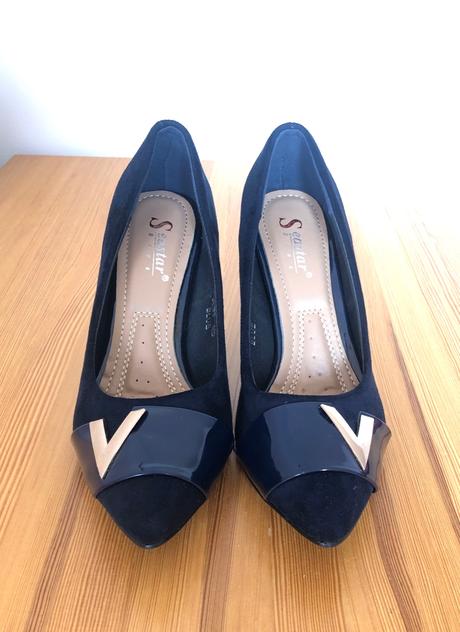 Modré semišové lodičky, 37