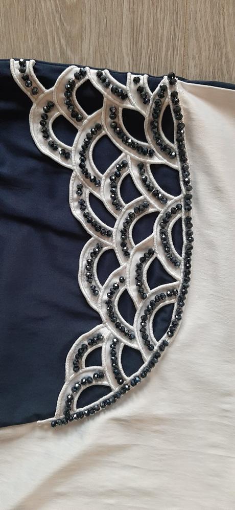 Spoločenské šaty modro biele, bellissima,38