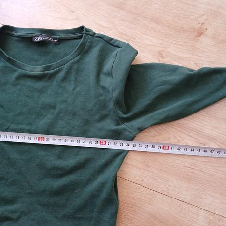 Zelený bavlnený crop top zara, zara,m