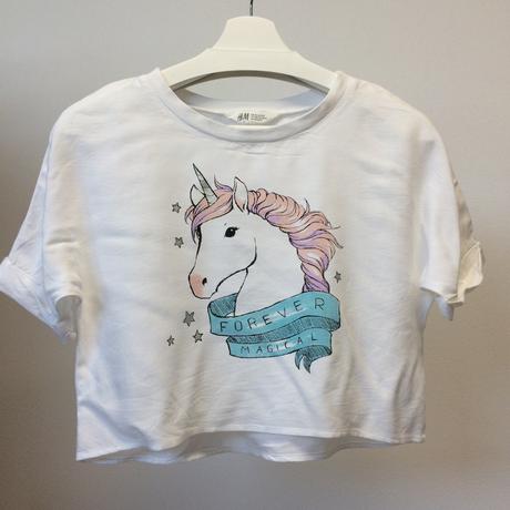 Tričko tenké jednorožec dievčenské č.140, 9-10y, h&m,140