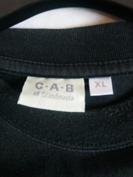 Pánske čierne tričko, motív, nápisy, cab, m, m