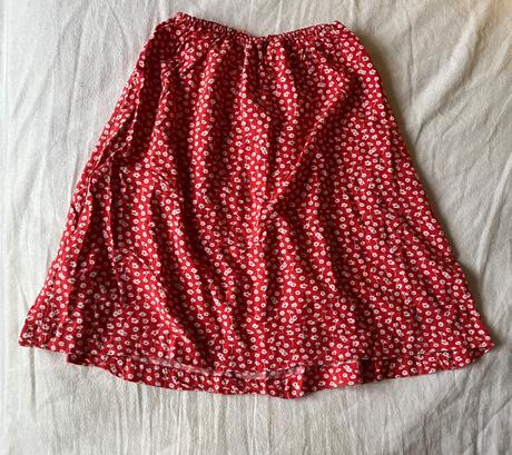 Červeno - biela kvetovaná sukňa, c&a, xs/s, c&a,xs