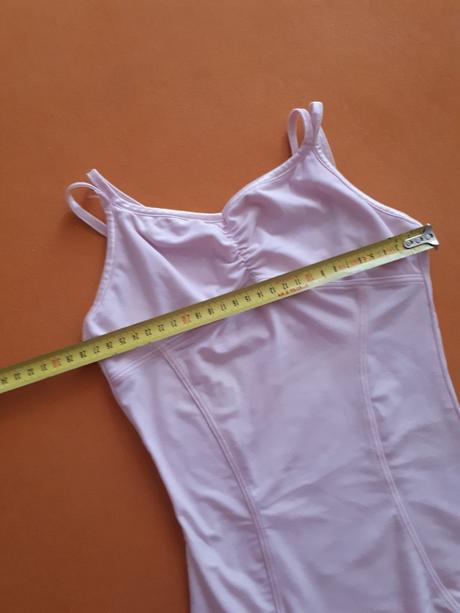 Bledoruzovy ramienkovy dres body na balet tanec, 116