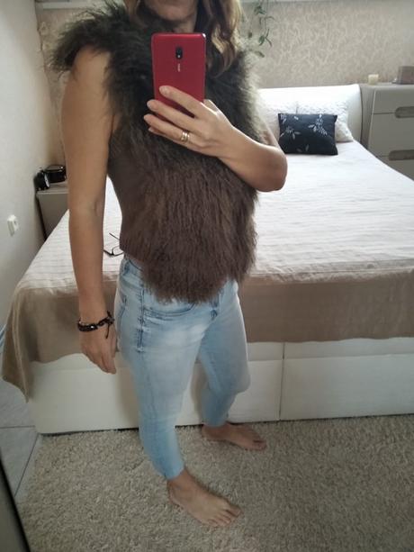 Kožušinová vesta, s