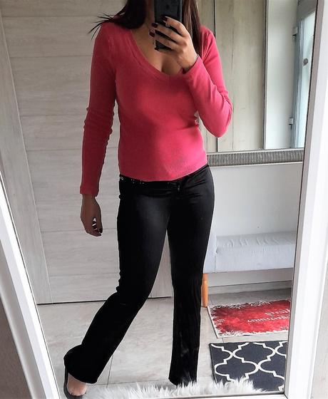 Saténové čierne nohavice-s, s