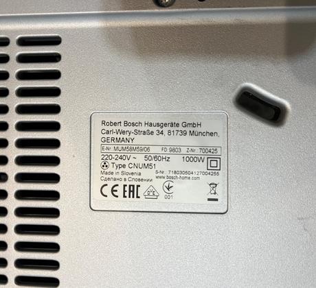 Kuchynský robot bosch mum 58m59 1000w, bosch