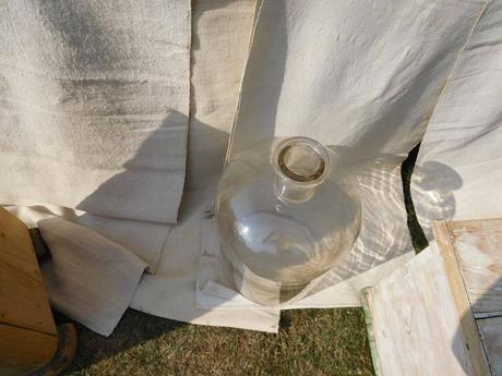 Ľanové plátno sklenená fľaša, 