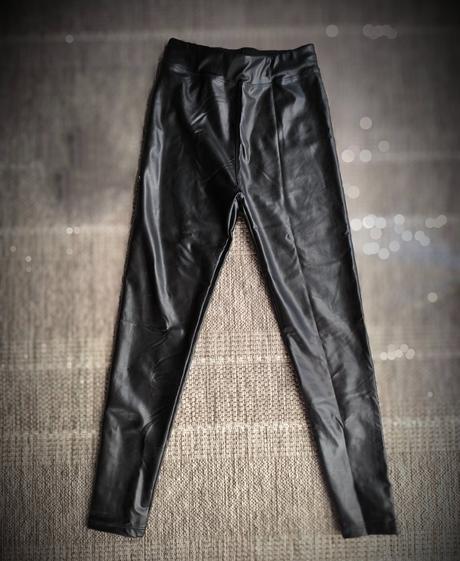 Zateplené legíny v koženom vzhľade, 42