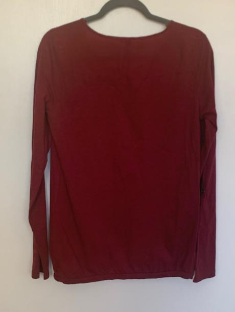 S.oliver bordové tričko s vyhrňujúcim rukávom, s.oliver,l