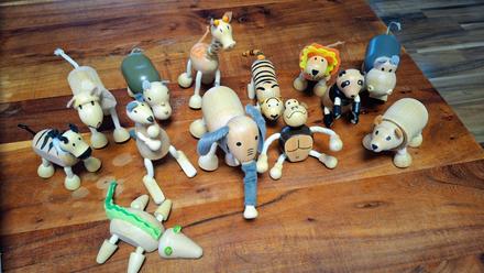 Drevené zvieratká zo zoo, edukačné hračka, 