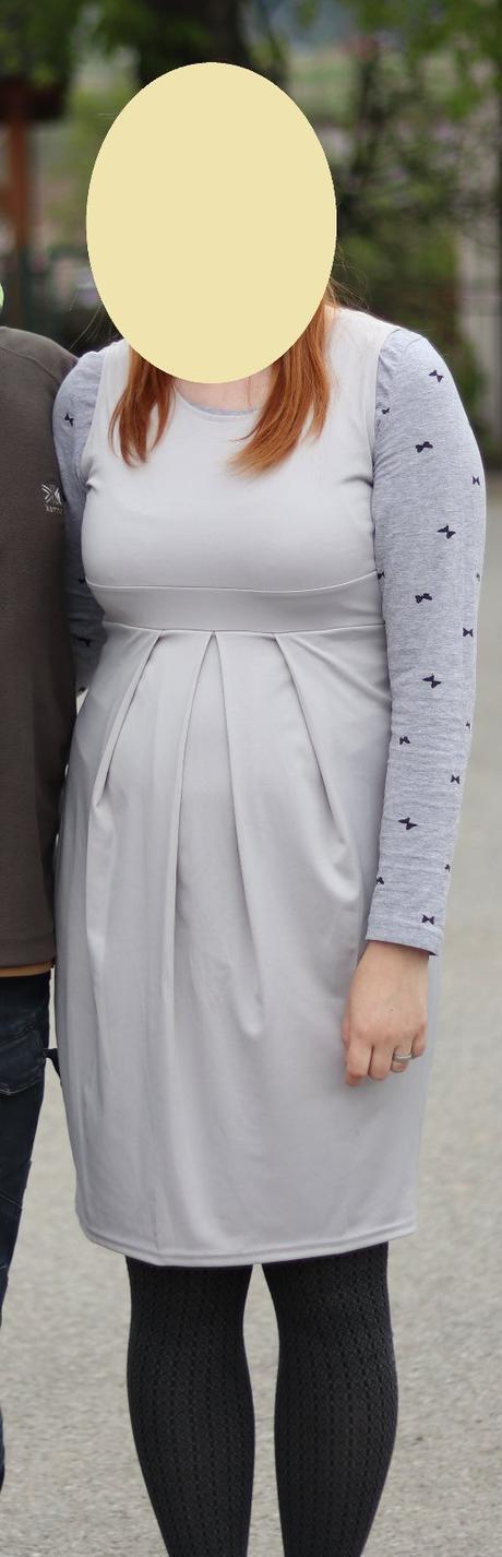 Sivé tehotenské šaty, s