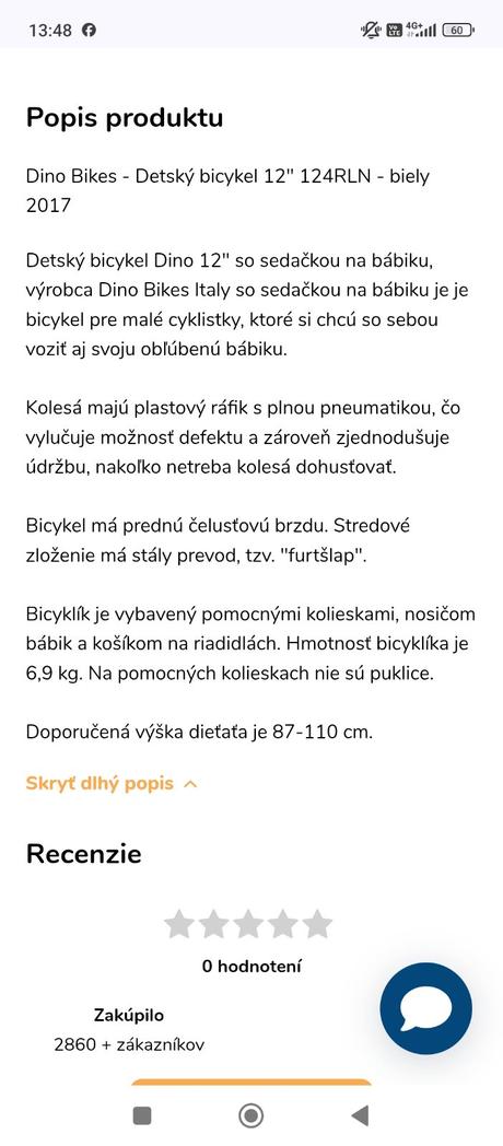 Detský bicykel dino 12, dino bikes,12