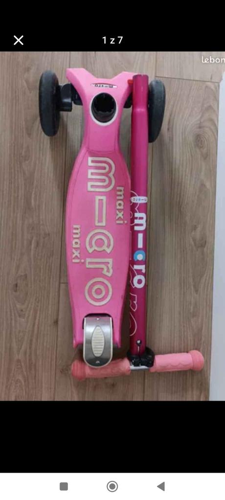 Kolobežka micro ružovej farby pre dievčatá, micro