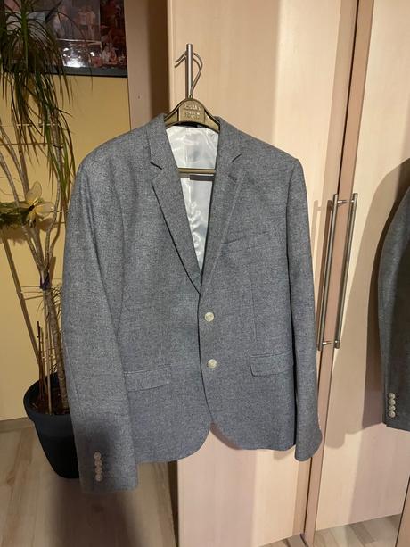 Panske šedé úpletove sako 42r l, new look,l