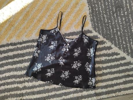 Saténové kvetinkové tielko s/m, s