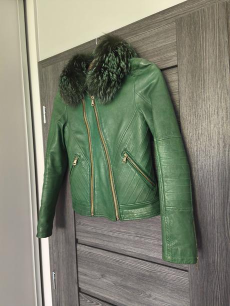 Kozena bunda s pravou kozusinkou max leather, s
