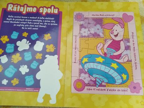 Macko puf - knižka s nálepkami a puzzle,