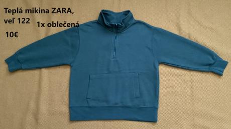 Mikina zara, veľ 122, zara,122