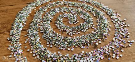Ozdobné kamienky 4 mm - sklenené - crystal ab - 1, 