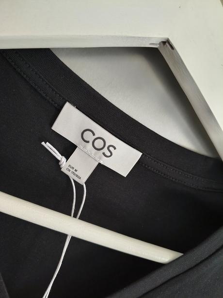 Cos čierne bavlnené jednoduché tričko m, cos,m