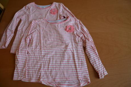 Prúžkované tričká s kvetinkou - f&f - v.116, 116