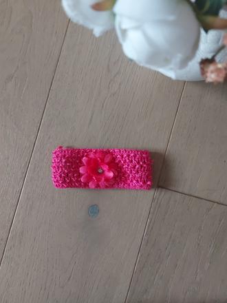 Sýto ružová hackovana čelenka- top stav, 