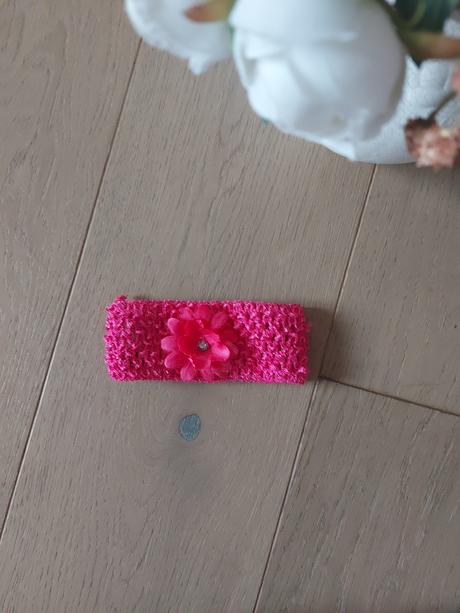 Sýto ružová hackovana čelenka- top stav,