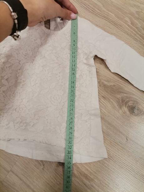 Dievčenské biele tričko s čipkou, pepco,74