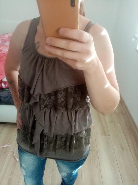 Tričko s čipkou, amisu,m