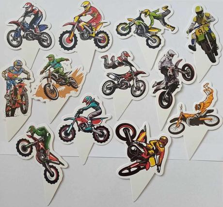 Tortový zápich motorky cross (13ks)- tz-104,